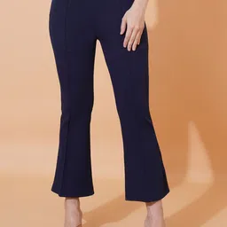 SZN Women Solid Non Iron Trousers-image-77