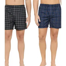 XYXX Blue & Black Regular Fit Boxers (Pack of 2) image 1