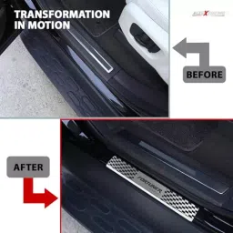 AllExtreme Car Door Foot Step Sill Plate Mirror Finish Silver Stainless Stee Compatible For N-Fortuner (Set of 4) image 5