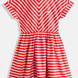 Allen Solly Junior Girls Pure Cotton Candy Striped A-Line Dress-picture-37