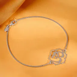 GIVA Silver Omkara Men's Bracelet Rakhi-image-8