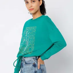 Vero Moda Green Full Sleeves Sweatshirt image 3