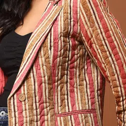 aarke Ritu Kumar Brown Printed Ethnic Jacket image 4