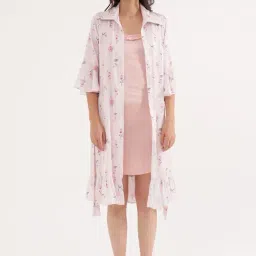 Slumber Jill White Comfort Fit Printed Sleepwear Robe-picture-12