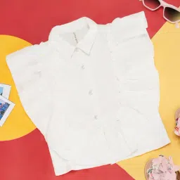 Pantaloons Junior Off White Solid Shirt Top-picture-20