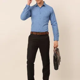 Jainish Blue Cotton Regular Fit Printed Shirt image 5