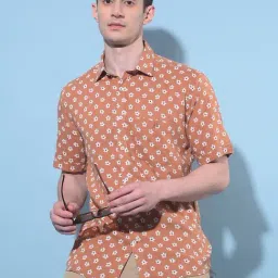 Crimsoune Club Brown  Slim Fit Printed Shirt-image-23