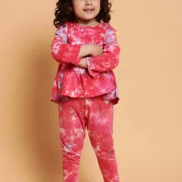 MiArcus Kids Red & White Cotton Over Dyed Leggings image 4