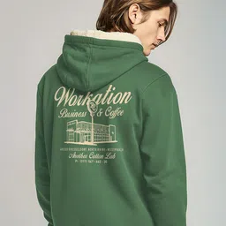 MaverIQ Men Printed Hooded Sweatshirt image 2