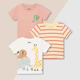 max Boys Pack of 3 Printed Pure Cotton T-shirts-image-50