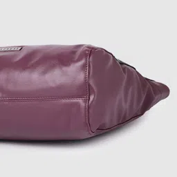 Caprese Burgundy Solid Leather Regular Structured Shoulder Bag with Animal Textured Detail image 3