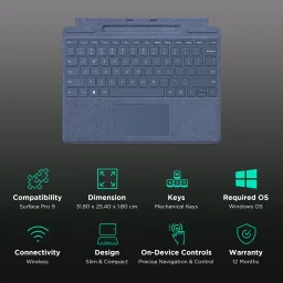 Microsoft Wireless Keyboard with Touchpad (Built-in Kickstand, Sapphire) image 3