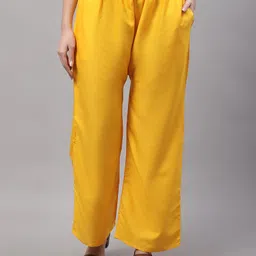 Jinfo Women Flared Knitted Ethnic Palazzos-image-81