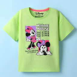 kookie kids india disney Kookie Kids Disney Single Jersey Knit Half Drop Shoulder Sleeves T-Shirt with Minnie Mouse Graphics - Limegreen-picture-26