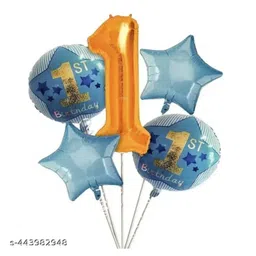 Bubble Trouble baby boy first birthday themed Foil balloons Pack of 5-image-19