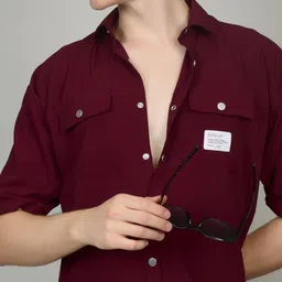 Heed Attentive Relaxed Spread Collar Oversized Casual Shirt image 5