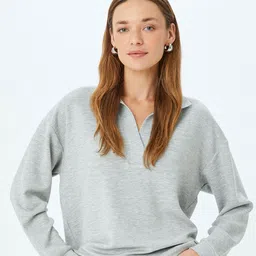 Koton Women Shirt Collar Pullover Sweatshirt image 5