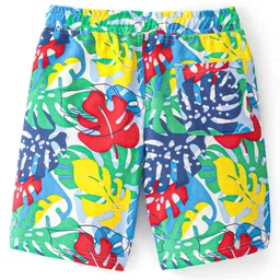 Pine Kids Terry Knit Above Knee Length  Shorts  Leaf Print - Multicolour image 2