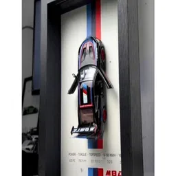 YAMAMA BMW M8 GTE 3D Diecast Model Car Wall Frame With Lights, Music And Openable Doors Pull-Back Toys Interactive Wall Décor Collectible Car Premium Car Model Display - Multicolor image 2