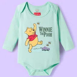 Babyhug Disney Interlock Knit Full Sleeves Onesie with Leggeing Set & Winnie the Pooh Graphic - Sea Green & White image 2
