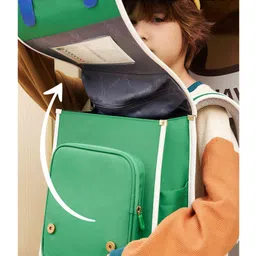 little surprise box Little Surrpise Box Jade Green Rectangle style Backpack for Kids  Medium-12.99 Inches image 3