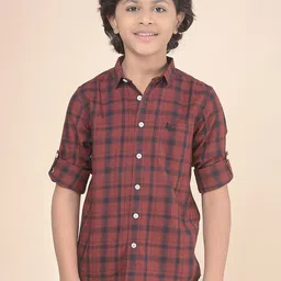 Cantabil Boys Comfort Tartan Checks Checked Casual Shirt-picture-24