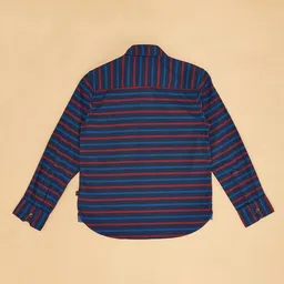 Pantaloons Junior Full Sleeves Striped Shirts - Navy Blue image 5