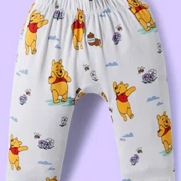 Babyhug Disney Interlock Knit Full Sleeves Onesie with Leggeing Set & Winnie the Pooh Graphic - Sea Green & White image 4