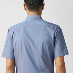 Van Heusen Men Textured Spread Collar Cotton Formal Shirt image 3