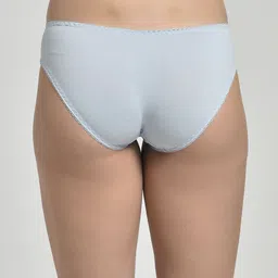 MAKCLAN Women Triangle Sheer Low-Rise Basic Brief With Lace Details image 2