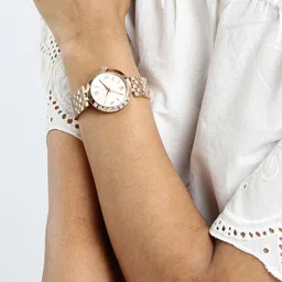 GIORDANO Women Rose Gold-Toned Textured Analogue Watch 2775-22 image 5