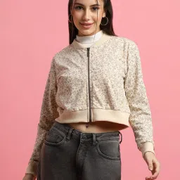 Forever 21 Beige Floral Print Crop Sweatshirt image 2