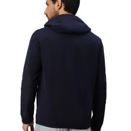 Royal Enfield Navy Regular Fit Logo Print Hooded Jacket image 2