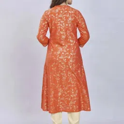 Fantasia Rust Cotton Floral Printed Kurta image 2