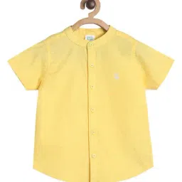 MINIKLUB Boys Yellow Solid Shirt-picture-13