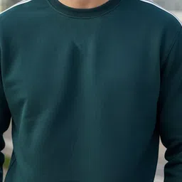 Obaan Men Solid Round Neck Full Sleeve Sweatshirt image 3
