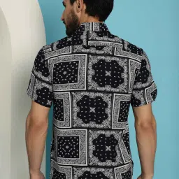 Indian Needle Navy Regular Fit Printed Shirt image 2