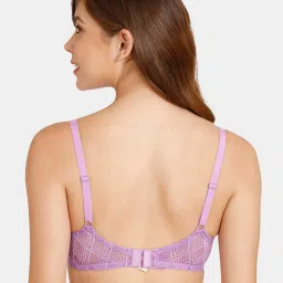 Rosaline by Zivame Purple Lace Half Coverage Padded Bra image 2
