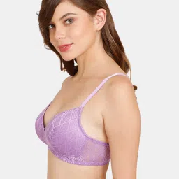 Rosaline by Zivame Purple Lace Half Coverage Padded Bra image 3