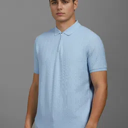 Louis Philippe Ath.Work Self Design Polo Collar Slim Fit T-shirt image 5