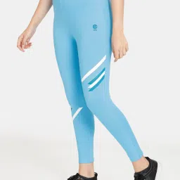 Rosaline by Zivame Sky Blue Printed Tights image 3