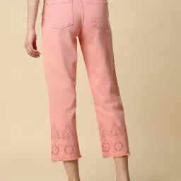 Allen Solly Peach Cotton Regular Fit Mid Rise Jeans image 2
