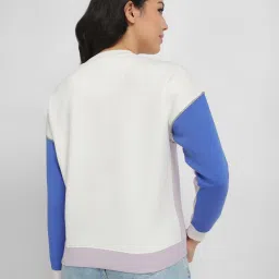 Allen Solly White & Lavender Graphic Print Sweatshirt image 2