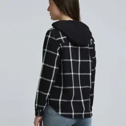 Pepe Jeans Black & White Cotton Chequered Shirt image 2