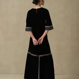 aarke Ritu Kumar Black Embroidered Kurta With Sharara & Dupatta image 2