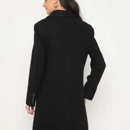 MADAME Black Plain Long Coat image 2