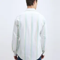Pepe Jeans White Cotton Regular Fit Striped Shirt image 2