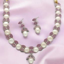 Sri Jagdamba Pearls Whispering Pearl Necklace Set for Women and Girls-picture-48