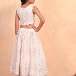 Biba Girls Ivory Solid Lehenga Cholis image 2