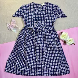 Bella Moda Kids Navy Cotton Printed Dress-picture-12